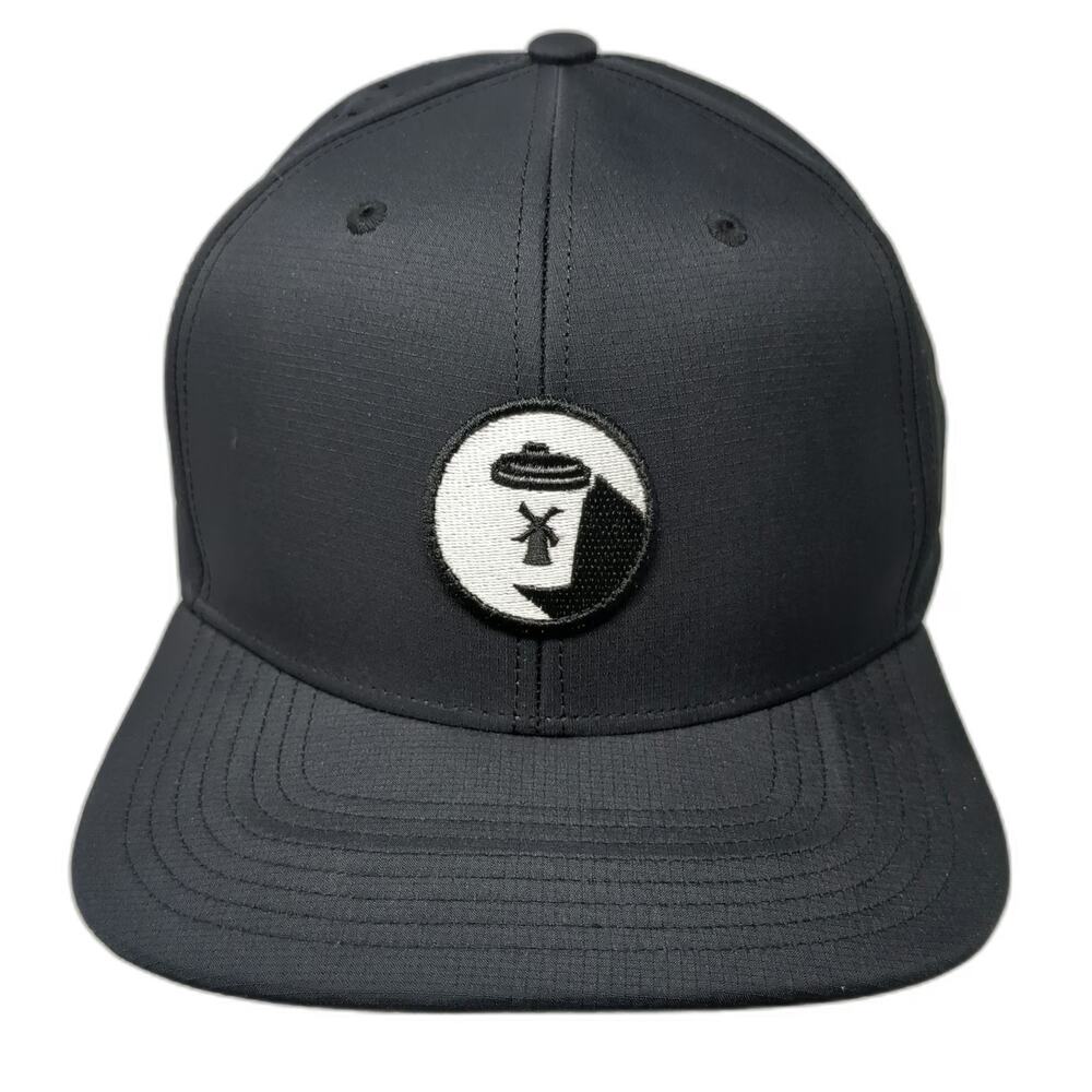 Dutch Bros Trucker Hat Black One Size Coffee Windmill Perforated Mesh Snapback